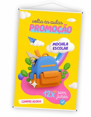 Banner com Tubete Lona 280gr M2   Tubete e cordinha 